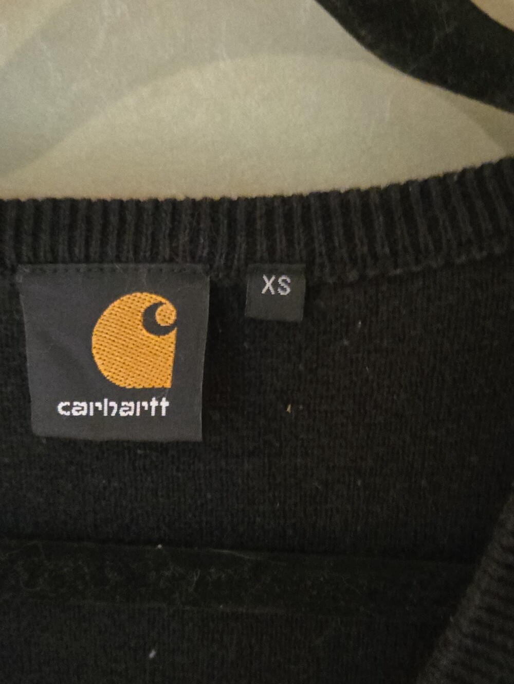 Carhartt | Black & White Plaid V-Neck Sweater, Size XS - Picture 4 of 8